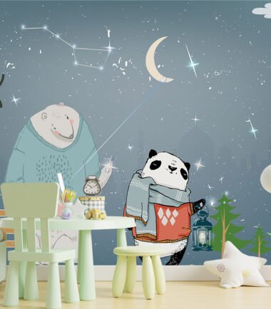 Night walk With Child Wallpaper