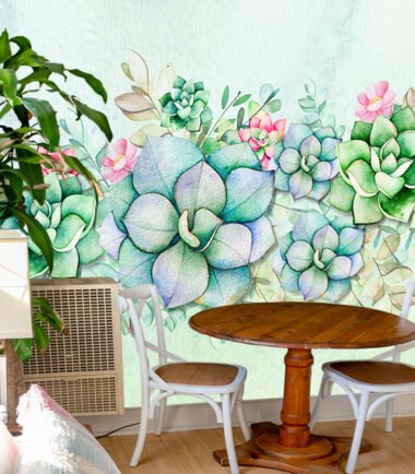 Watercolor Hand Painted Succulent Plants