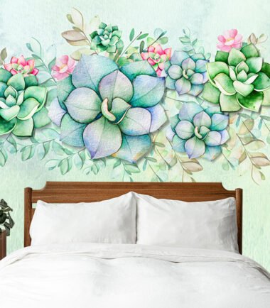 Watercolor Hand Painted Succulent Plants