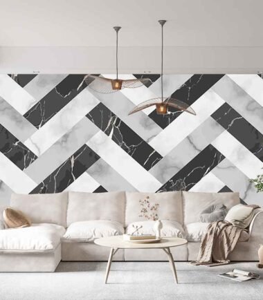 Castelli marble black and white Wallpaper
