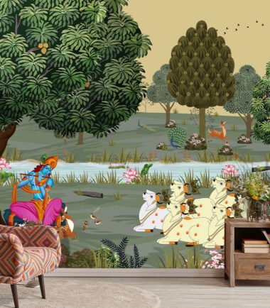 Krishna as The Divine Cowherd Wallpaper