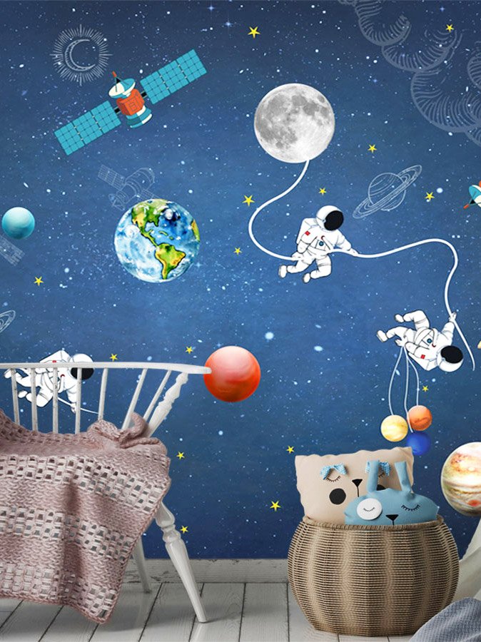 kids Planet With Astronaut Wallpaper kids Planet With Astronaut Wallpaper