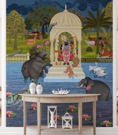 Elephants Playing with Lord Shreenthji