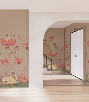 Graceful Cow Amidst Lotuses